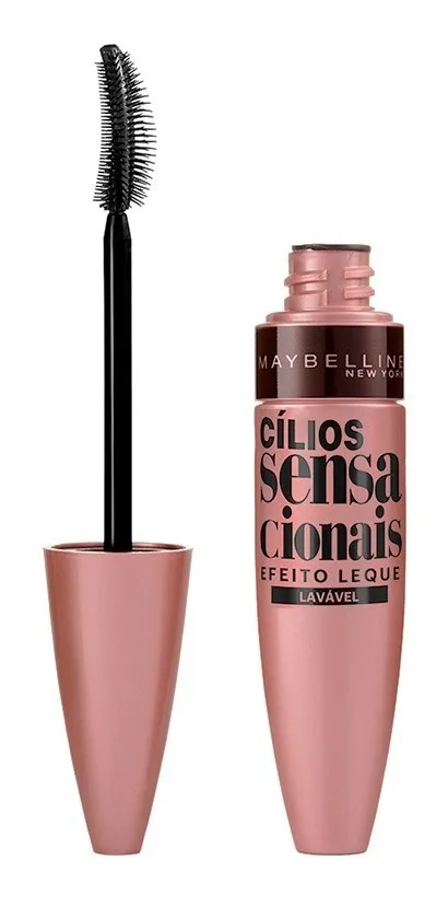 Imagem 1 de 5 de Máscara De Cílios Sensacionais Lavável Preto Maybelline