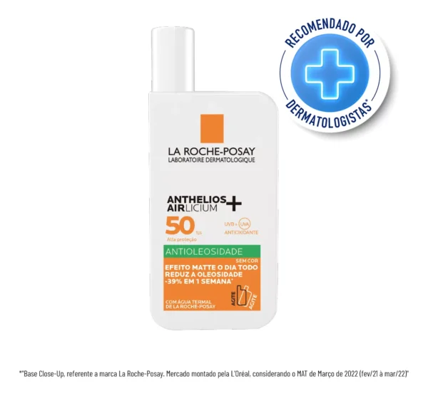 Imagem 1 de 7 de Protetor solar facial antioleosidade anthelios airlicium fps 50 sem cor 40ml La Roche-posay