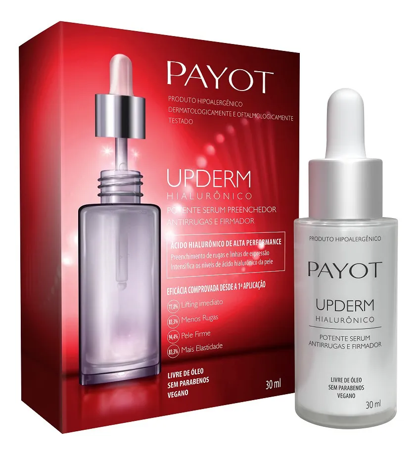 Imagem 5 de 7 de Upderm Hialurônico Payot Potente Sérum Antirrugas 30ml Momento de aplicação Dia/Noite Tipo de pele Todo tipo de pele