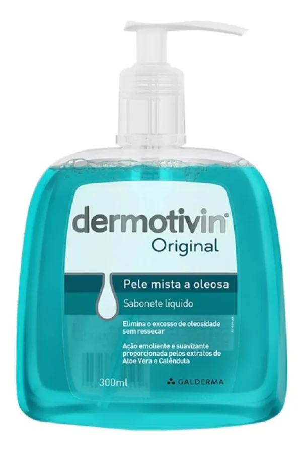 Imagem 1 de 7 de Dermotivin original sabonete líquido facial pele mista 300ml