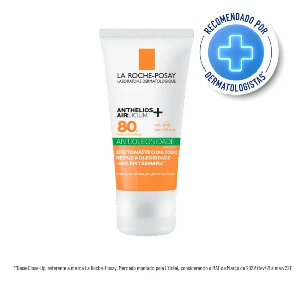 Imagem 1 de 8 de Protetor Anthelios Airlicium Sem Cor Fps 80 Antioleosidade 40g La Roche-posay