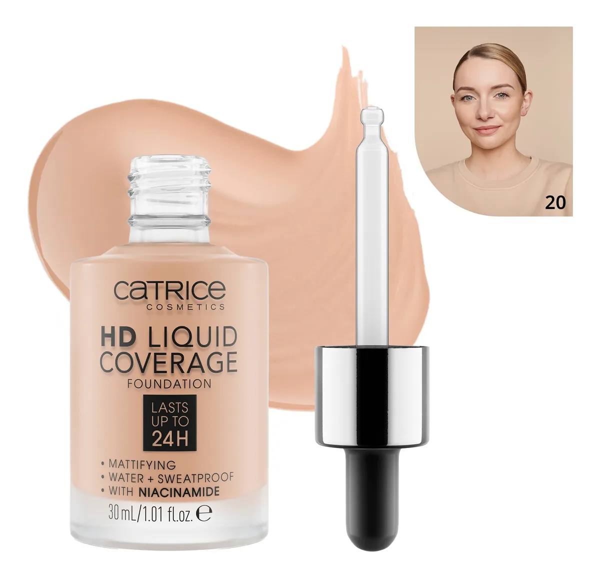 Imagem 3 de 10 de Base Hd Liquid Coverage Foundation Catrice