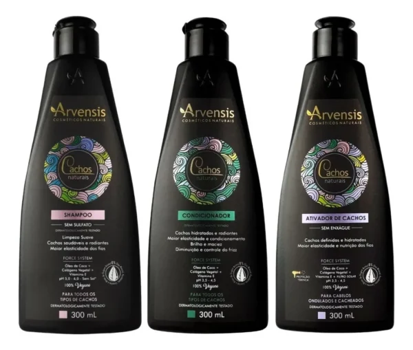 Imagem 1 de 3 de Kit Cachos Naturais Arvensis Sh. E Cond. + Ativador Ondulado