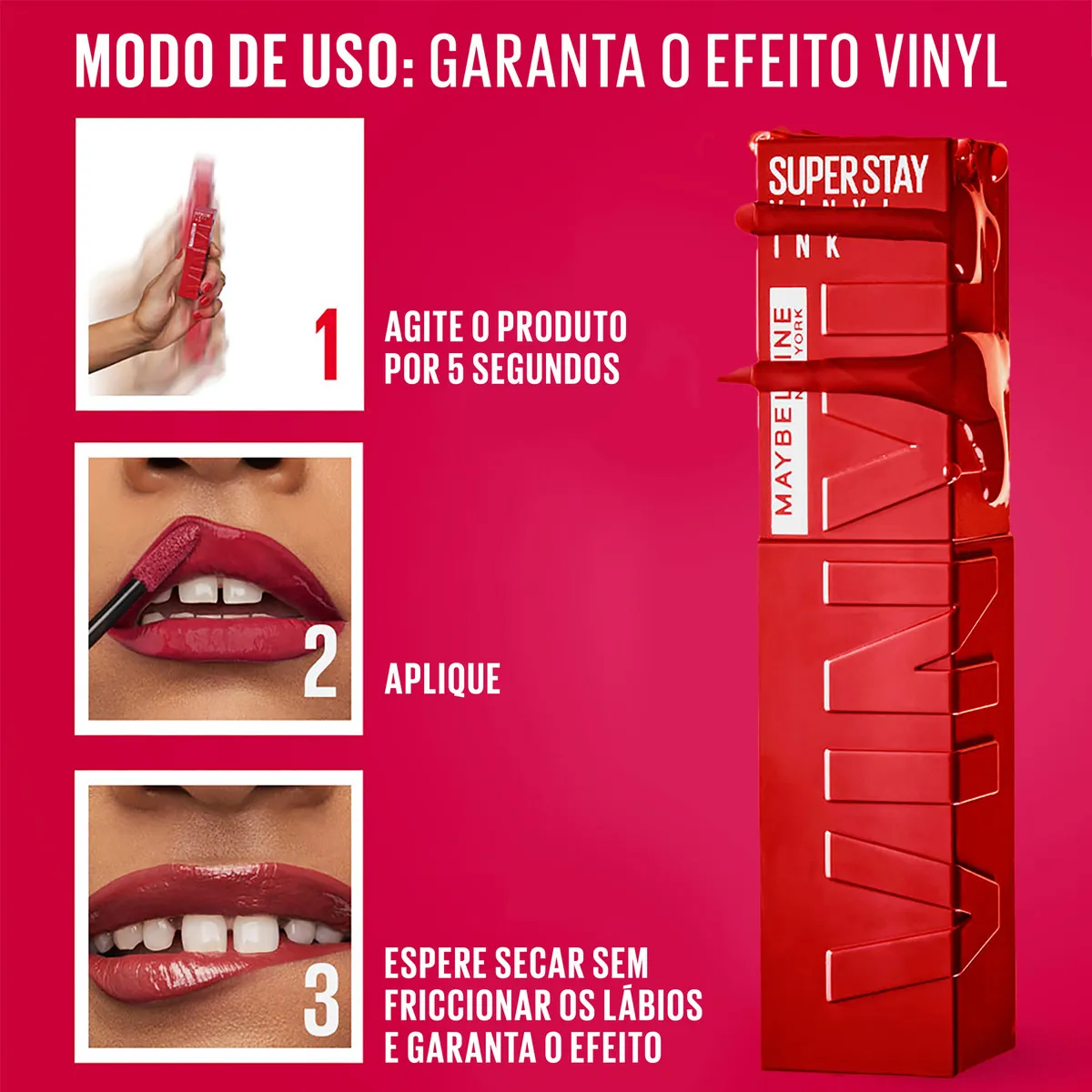 Imagem 4 de 10 de Batom Líquido Maybelline Superstay Vinyl Ink Acabamento Brilhante Cor Captivated