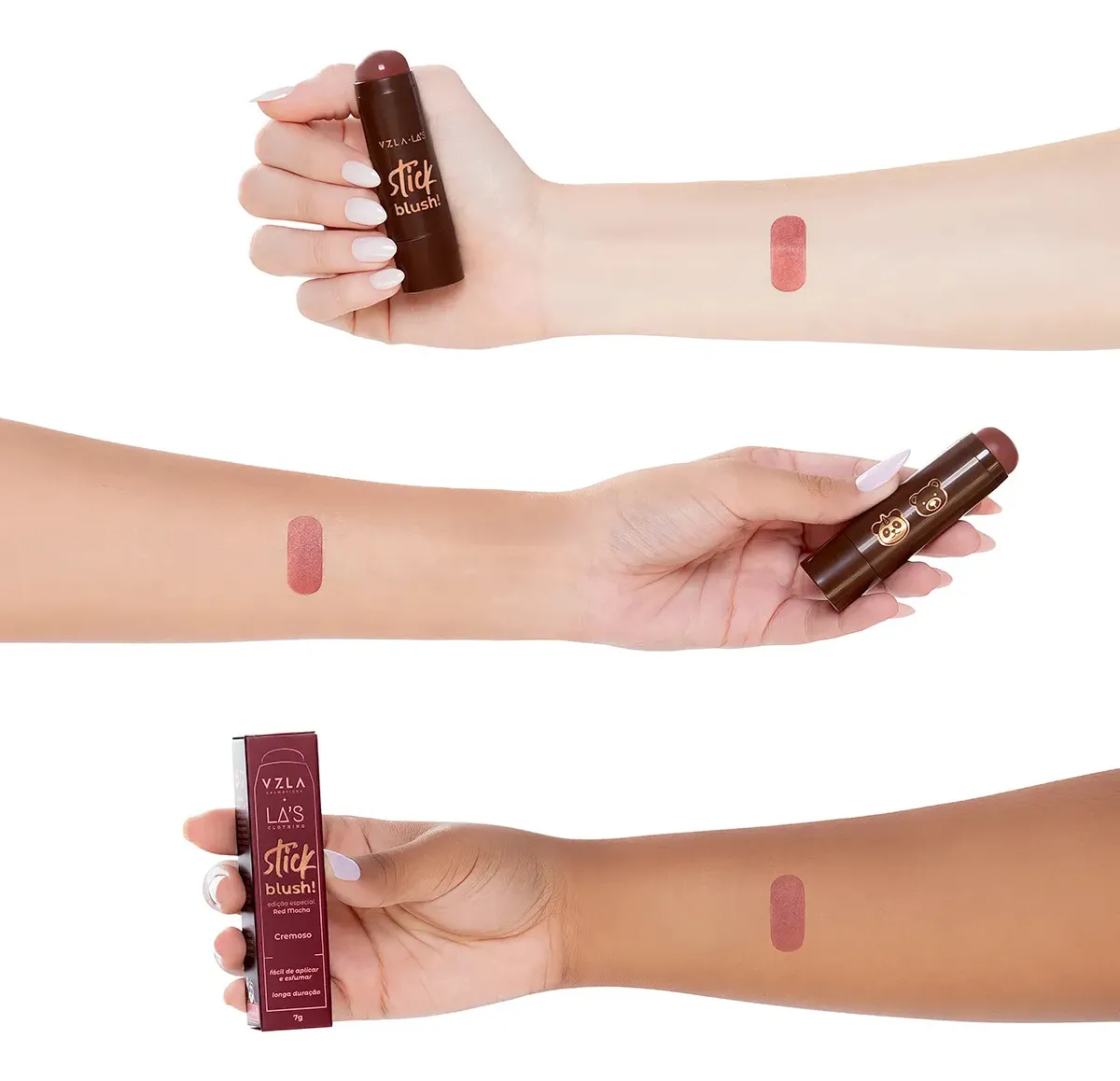 Imagem 5 de 8 de Blush Stick Vizzela E La's - Edição Especial Red Mocha