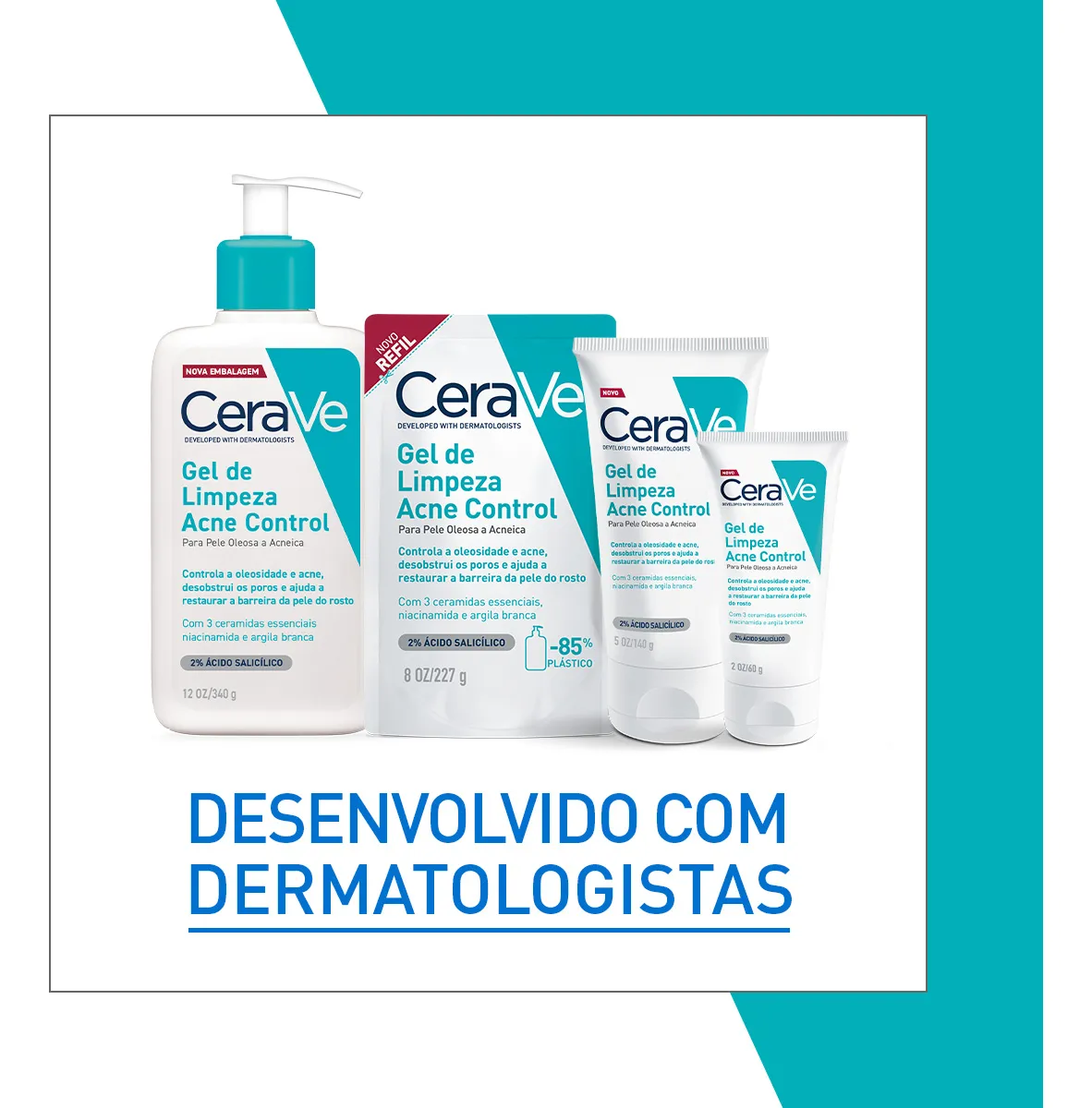 Imagem 8 de 12 de Gel De Limpeza Acne Control 340g Cerave Para Pele oleosa a acneica de Dia e Noite