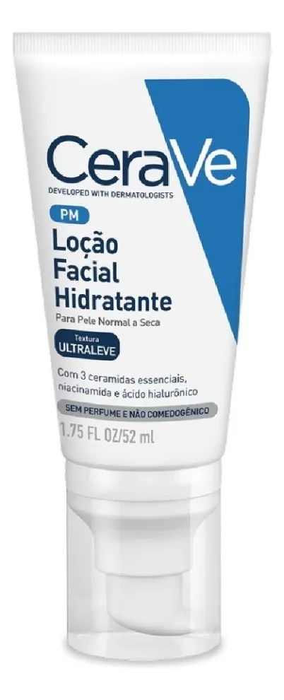 Imagem 1 de 12 de Loção Facial Hidratante Ultraleve Para Peles Normais E Secas 52ml CeraVe