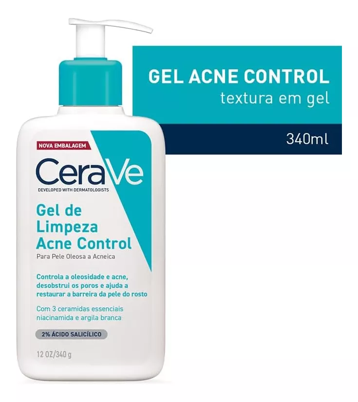 Imagem 11 de 12 de Gel De Limpeza Acne Control 340g Cerave Para Pele oleosa a acneica de Dia e Noite