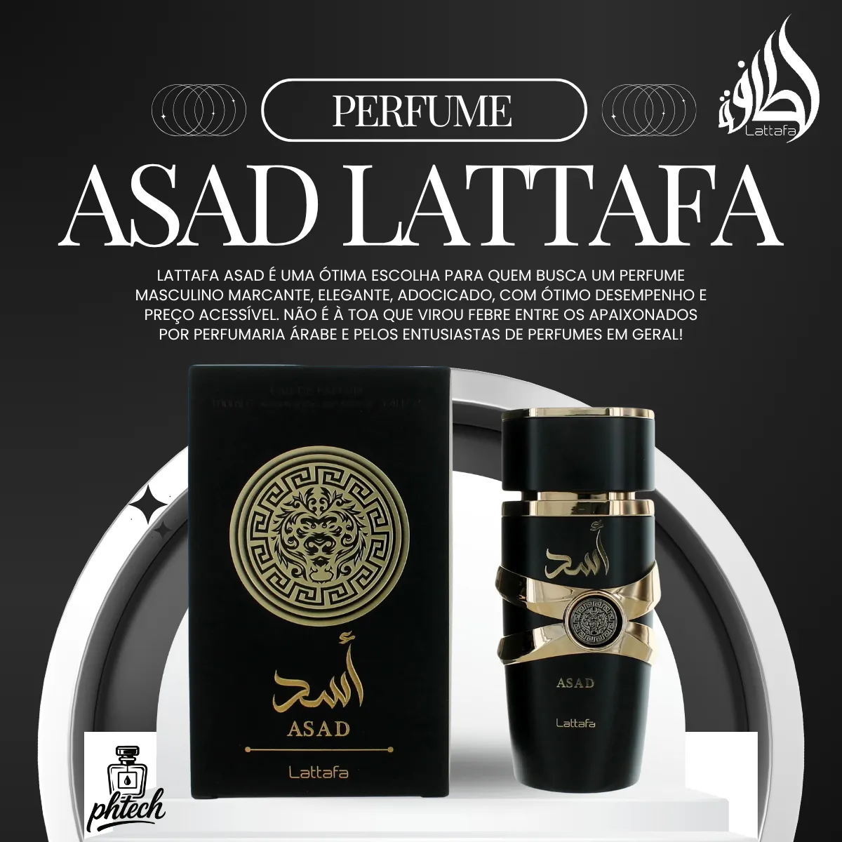 Imagem 3 de 10 de Perfume Lattafa Asad 100ml Eau De Parfum Original Árabe Original Com Nota Fiscal E Selo Original Lataffa