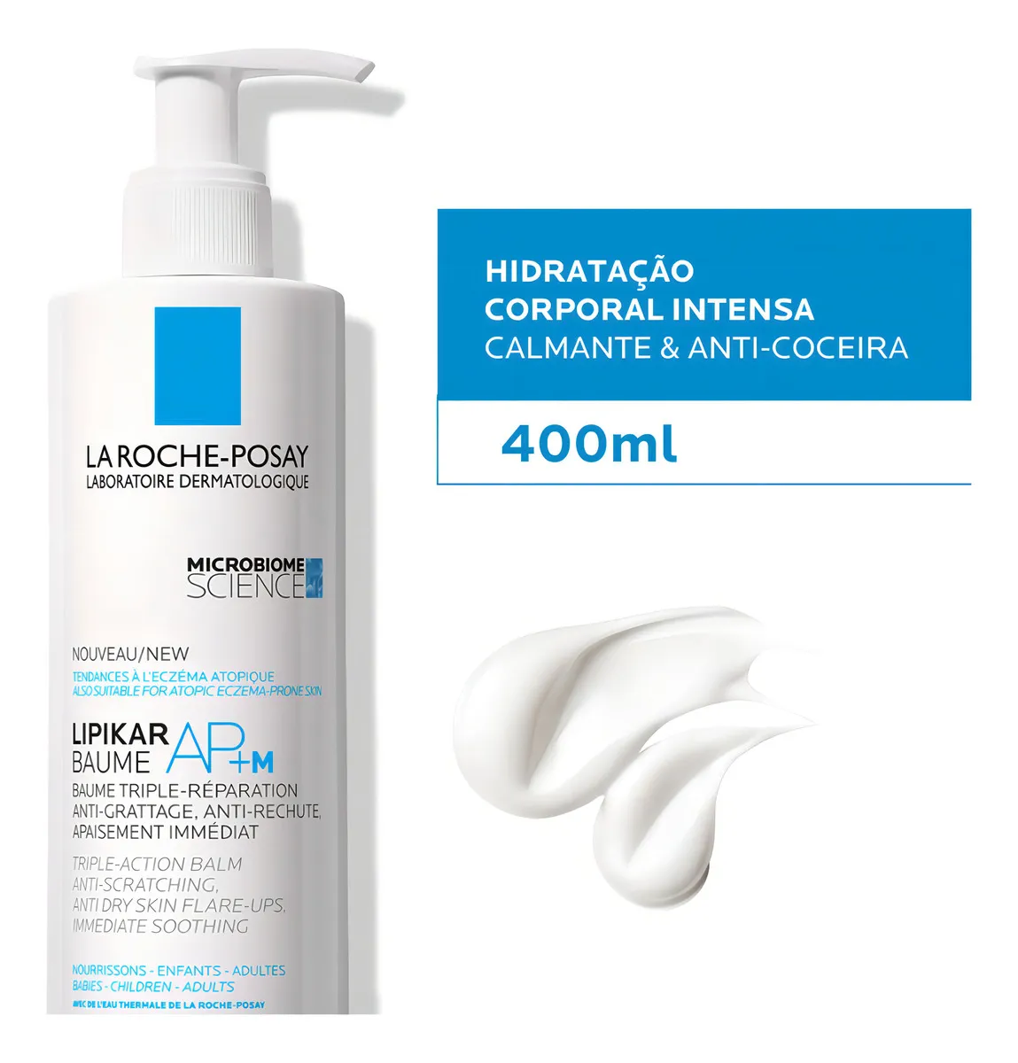 Imagem 2 de 7 de Bálsamo Hidratante Corporal e Facial Intensivo para Peles Secas e Extremamente Ressecadas com Manteiga de Karité e Niacinamida La Roche-Posay Lipikar Baume AP+M 400ml